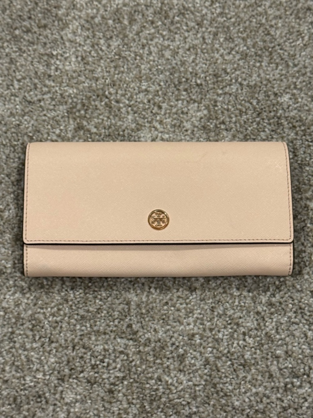 Tory Burch Blush Saffiano Continental Wallet with Gold Logo